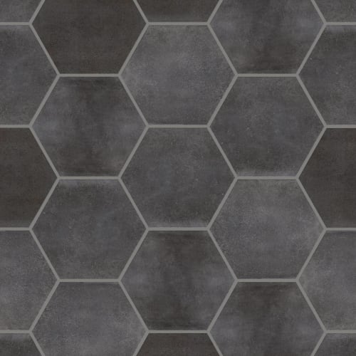 HALFTONE ESAGONA GLOSS in Black Storm Tile
