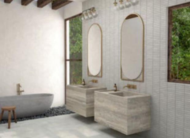 Bryne in Mist Rectangle Fluted Tile