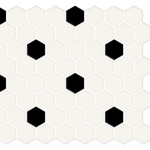 Color Story Mosaics in White / Black / Matte Hexagon-1.5'' Tile