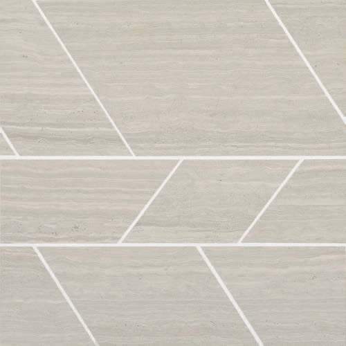 Limestone Collection in Chenille White Modern Linear Polished Natural Stone