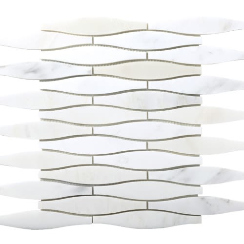 Marble Winter Frost in Winter Frost Convex Mosaic - Mesh Mosaic Natural Stone