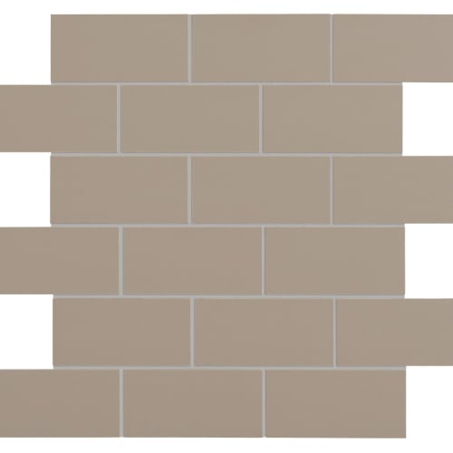 Retroactive 2.0 in Seal Taupe Mosaic 2"x4" Tile