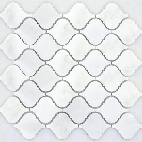 Marble Winter Frost in Winter Frost Lantern Mosaic - Mesh Mosaic Natural Stone
