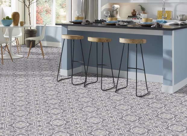 Silver - Tapestry in Linen Vinyl Sheet Goods