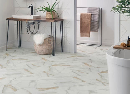 Silver - Carrara in Pearl Vinyl Sheet Goods