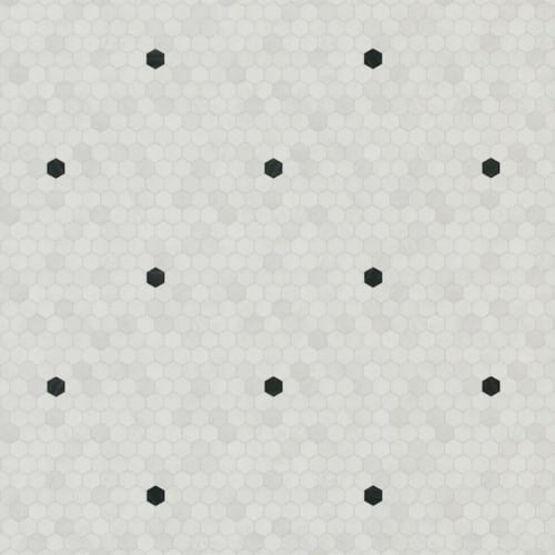 Penny Lane in White Quartz W/Basalt - Silver Vinyl Sheet Goods