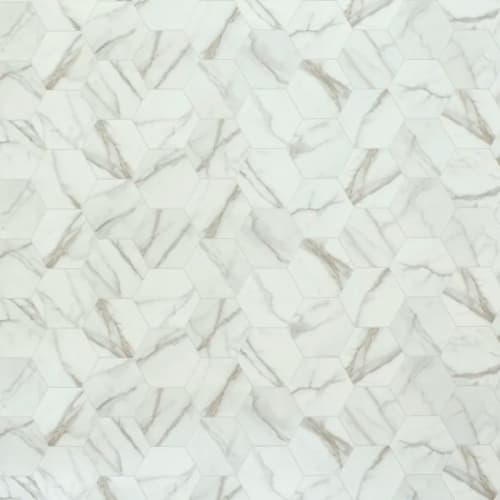 Carrara in Pearl - Gold Vinyl Sheet Goods