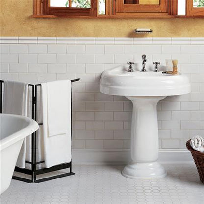 Octagon & Dot in Matte White With 21 Black Gloss Dot 2x2 Tile