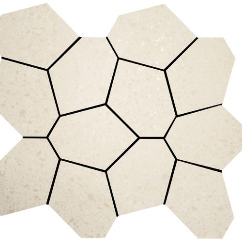 Alaska in Bone Mosaic 13"x15" Polygon Tile