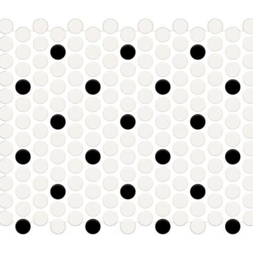 Color Story Mosaics in White / Black / Matte Penny Rounds Tile