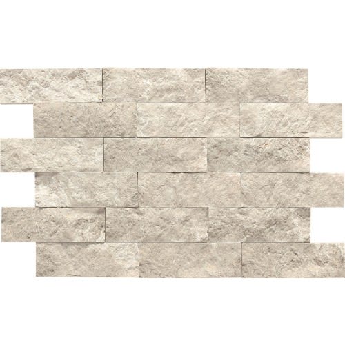 Limestone Collection in Arctic Gray 2x6 Brick Joint Honed Natural Stone