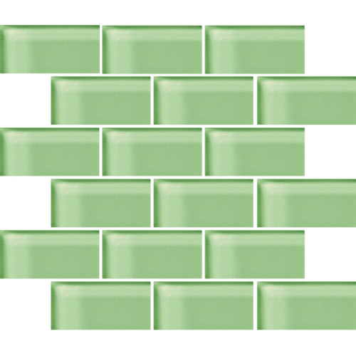 Glass Blox in Lime Shimmer 2"x4" Glass Tile