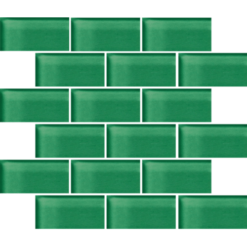 Glass Blox in Green Glow 2"x4" Glass Tile