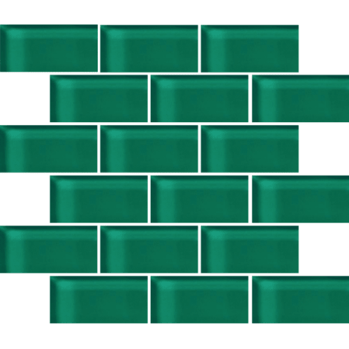 Glass Blox in Glisten Green 2"x4" Glass Tile