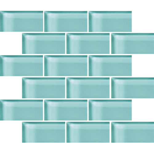 Glass Blox in Aqua Gleam 2"x4"