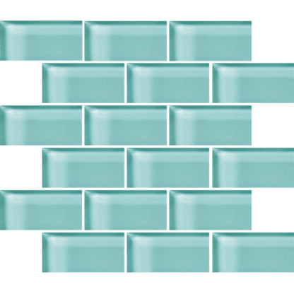 Glass Blox in Aqua Gleam 2"x4"