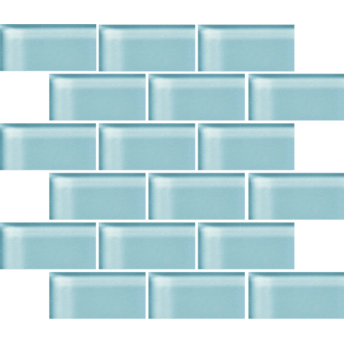 Glass Blox in Clear Sky 2"x4" Glass Tile