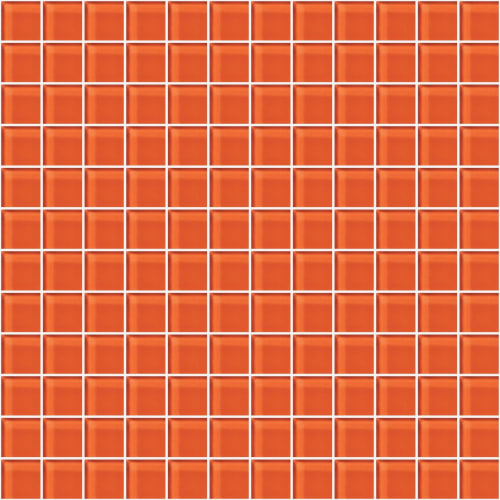 Glass Blox in Orange Sizzle 1"x1" Glass Tile