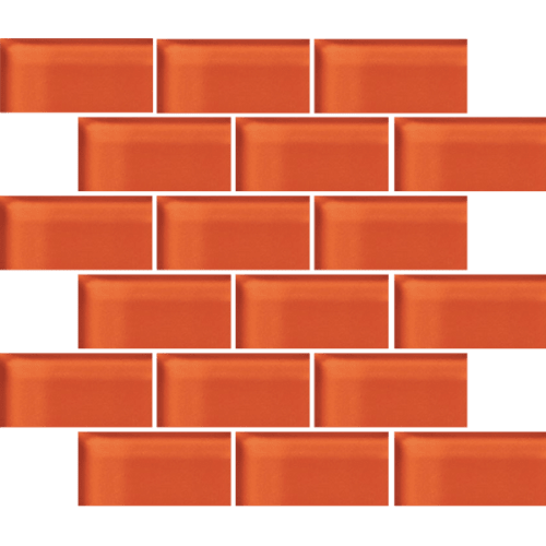 Glass Blox in Orange Sizzle 2"x4" Glass Tile