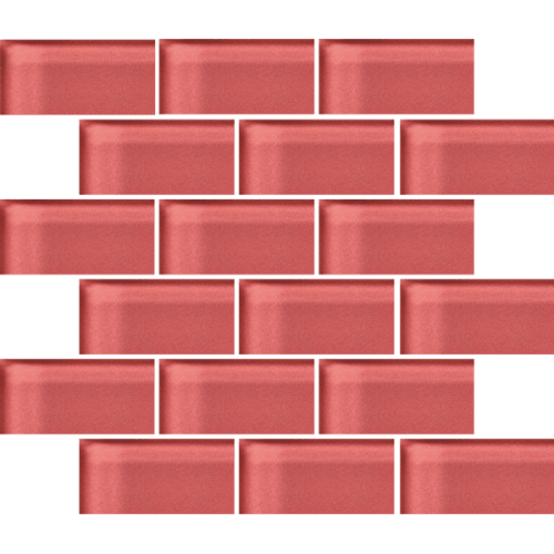 Glass Blox in Rose Aura 2"x4" Glass Tile
