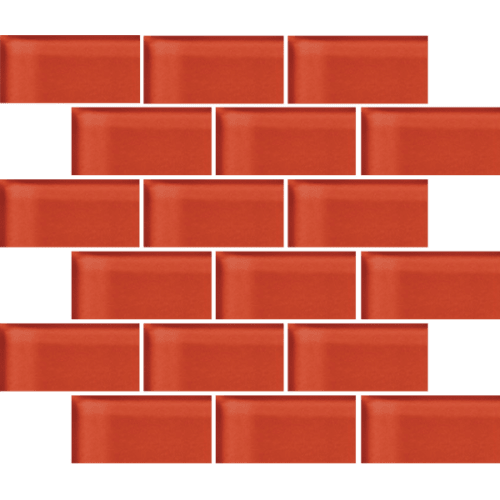 Glass Blox in Flame 2"x4" Glass Tile