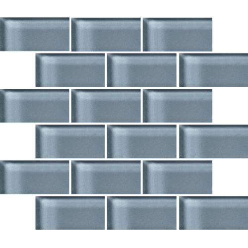 Glass Blox in Blue Haze 2"x4" Glass Tile