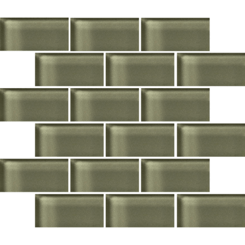 Glass Blox in Olive Mist 2"x4" Glass Tile