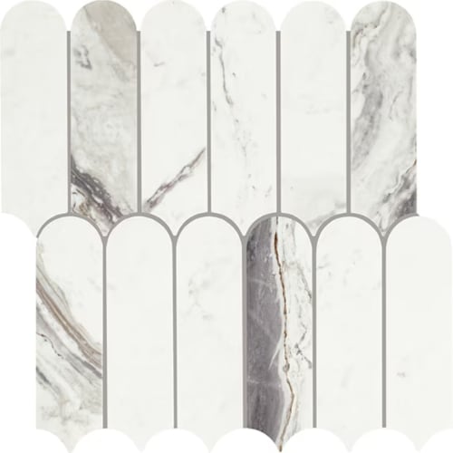 Eclessia Marble in Volakas Elongated Fan Natural Stone