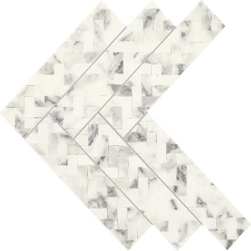 Eclessia Marble in Arabescato Argento Double Herringbone Natural Stone