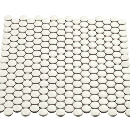 Multiplier in White Circle Mosaic 1"x1" Gloss