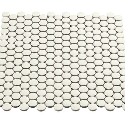 Multiplier in White Circle Mosaic 1"x1" Matte