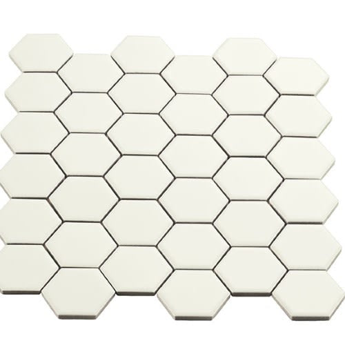 Multiplier in White Hexagon Mosaic 2"x2" Matte