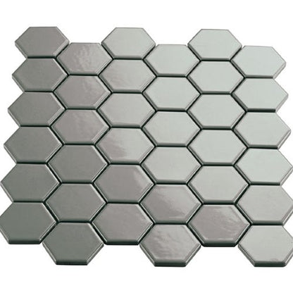 Multiplier in Grey Hexagon Mosaic 2"x2" Gloss