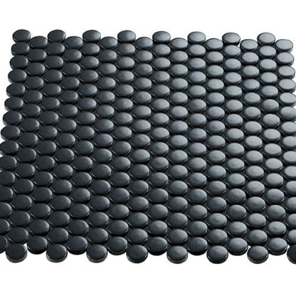 Multiplier in Dark Grey Circle Mosaic 1"x1" Gloss