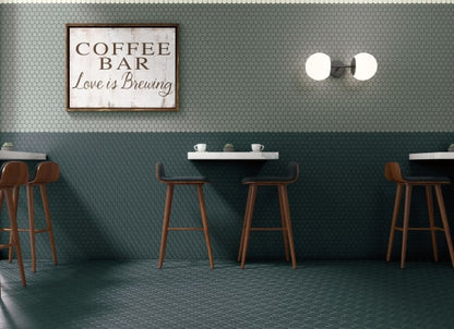 Multiplier in White Hexagon Mosaic 2"x2" Matte Tile