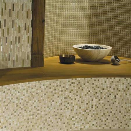 Stone Radiance&trade; in Butternut Emperador Random Mosaic Blend Natural Stone