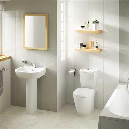 Showscape in Stylish White Chevron 12x24 Tile
