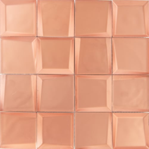Sideview Glass in Copper 3"x3" Matte Glass Tile