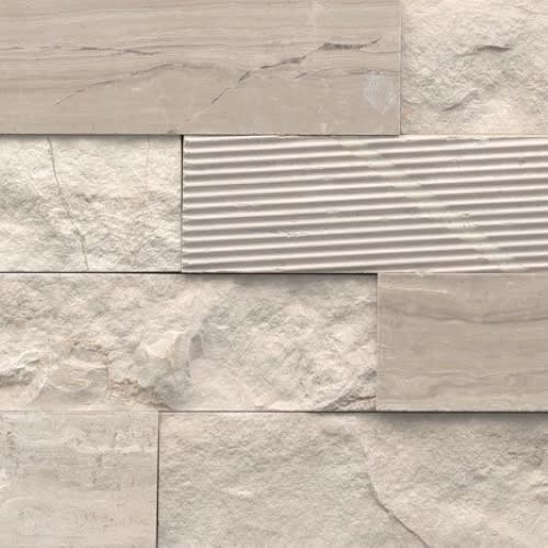 Structure in Structure 3d Ledger Cream (Limestone) 6” X 24” Natural Stone