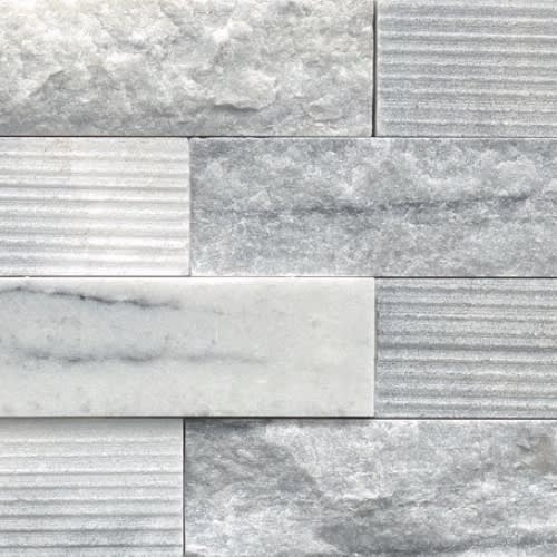 Structure in Structure 3d Ledger Gray (Marble) 6” X 24” Natural Stone