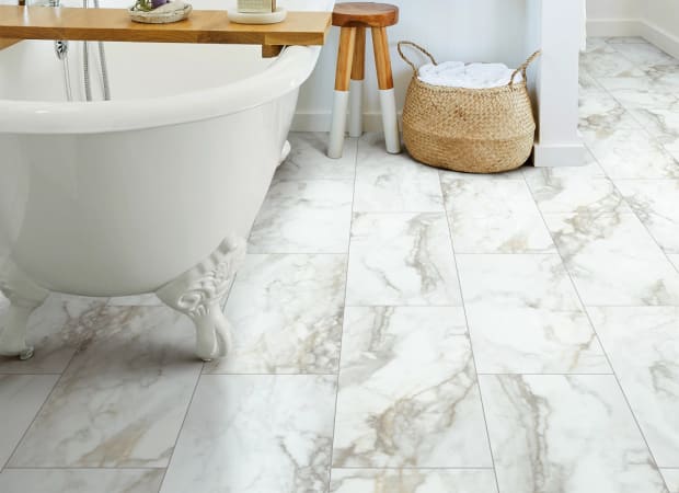 Uplifting Tile in Calacatta Luxury Vinyl