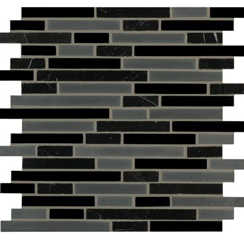 Ebb and Flow in Cinders And Smoke Linear Mix Glass Tile