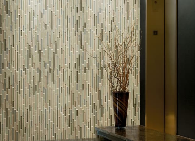 Ebb and Flow in Flora And Fauna Linear Mix Glass Tile
