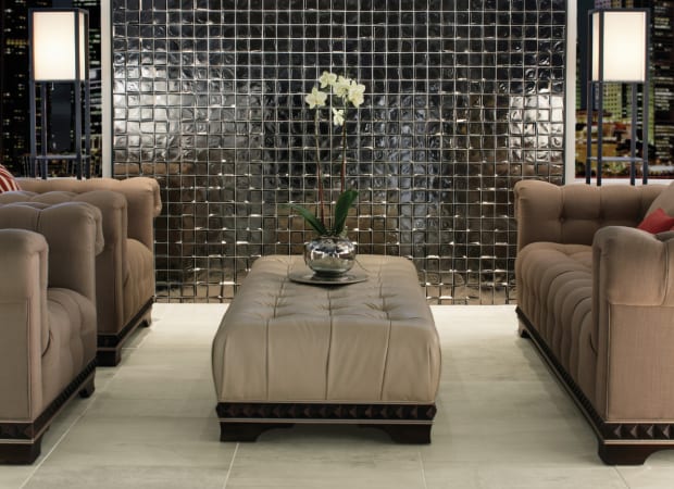 Sideview Glass in Tungsten 3"x3" Polished Glass Tile